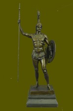 Achilles Greek hero of the Troyan War Bronze Statue 19.5"" on Marble Base TROY