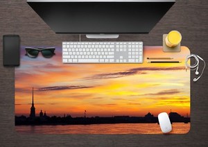 3D City Lake Sunset 058 Non-slip Office Desk Mouse Mat Large Keyboard Pad Game
