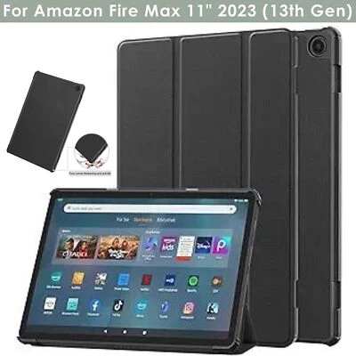 For Amazon Fire Max 11" 2023 13th Generation Slim Smart Leather Stand Cover Case - Image 1 of 4