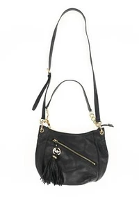 Michael Kors 165332 Womens 'Charm Tassel' Casual Leather Shoulder Bag Black - Picture 1 of 5