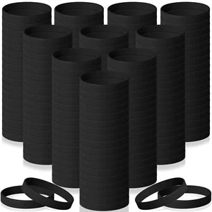 240 PCS Rubber Silicone Bracelets, Blank Silicone Wristbands Gifts Supplies B... - Picture 1 of 7