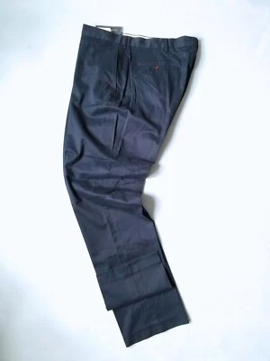 $125 POLO RALPH LAUREN BIG&TALL MENS FLAT-FRONT NAVY STRETCH CHINO PANT:44TX36 - Image 1 of 4