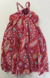 GYMBOREE Girls 7 Summer Dress Paisley Spring Sparkle Pink Sequin Flower Lined - Picture 1 of 8