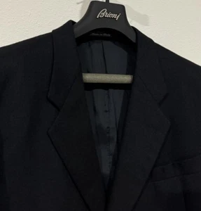 Armani Collezioni Blazer Jacket 100% CASHMERE Navy 2 Button Herringbone 46L - Picture 1 of 16