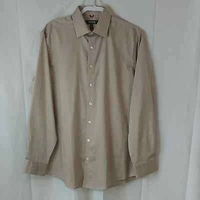 Kenneth Cole Reaction Men's Button Down Dress Shirt Large 16 34-35 EUC Tan - Image 1 of 4