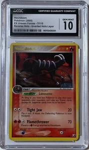 Houndoom Pokemon 2005 EX Unseen Forces #7 Reverse Holo Inverted Layer CGC 10 - Picture 1 of 2
