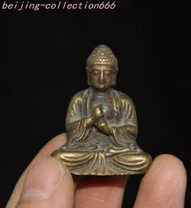 1'' Mini Tibet bronze Shakyamuni Sakyamuni Shakya Mani Exorcism Buddha Statue - Picture 1 of 6