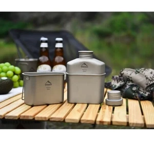 Widesea Camping Titanium Dinner Lunch Box Set , Water Bottle , Kettle Set - Picture 1 of 6