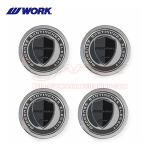 WORK Schwert Centre Caps - Black / Silver UNIVERSAL Set Of Four Centre Caps - Picture 1 of 3