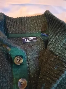 Izod Sweater Pullover Herren Größe XL Forrest Grün Button Down Langarm - Bild 1 von 15