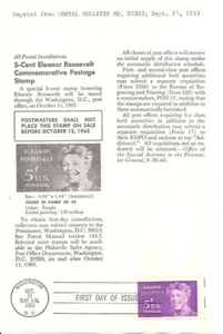 #1236 5c Eleanor Roosevelt Bulletin- Flat - Picture 1 of 1