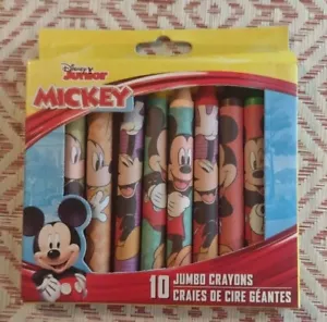 Disney Junior Mickey Mouse 10 Jumbo Crayons NEW in Box - Picture 1 of 2