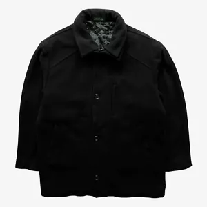 Vintage 90s Herren Ralph Lauren Schwarz Kaschmirmischung Jacke, Mantel Coat Y2K - Bild 1 von 4