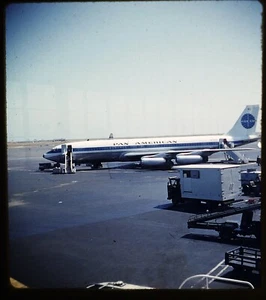 San Francisco Airport 1960 Pan American Boing 707- Stereo Realist Slide #1024 - Picture 1 of 3
