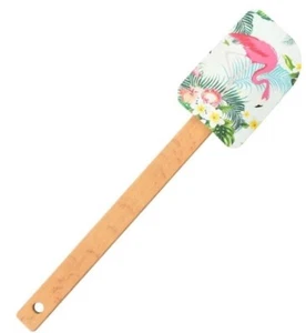 White Flamingo Wooden Handle Silicone Scrapper/Baking Tools Stirring Spatula - Picture 1 of 3