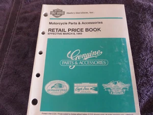 XLNT HARLEY DAVIDSON 1993 Retail Price Book PARTS & Accessories P/N 99420-93 - Picture 1 of 3