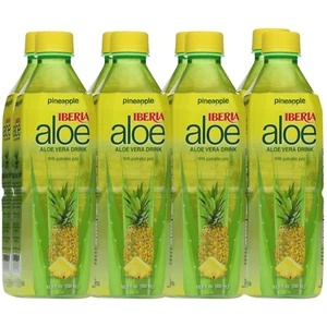 Aloe Vera Juice Drink with Pure Aloe Pulp, Pineapple, 16.9 Fl Oz (Pack of 8) - Picture 1 of 5