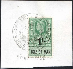 Isola di Man KGVI 1/- Targa Chiave Tipo Entrato Usato a Pezzo - Foto 1 di 1
