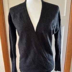 Women's Deep V Wrap Sweater - Size M Medium, Black - Picture 1 of 2
