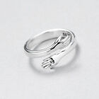Hugging Hands Sterling Silver Adjustable Ring Give Me A Hug Ring 925 Silver Ags