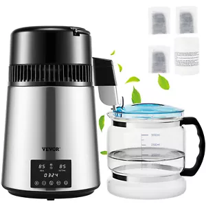 VEVOR 4L Water Distiller Distilled Water Filter Maker 1L/H w/ Timing Dual-Temp - Picture 1 of 12
