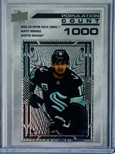2022-23 Upper Deck Series 1 Population Count 1000 /1000 Matty Beniers Rookie RC