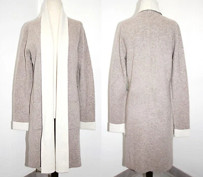 Casaco Max Studio dupla face cashmere frente aberta grosso super macio bege tamanho M - Imagem 1 de 4