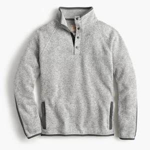 J. Crew Sweater Fleece Buttoned Mockneck Pullover - Lt. Grey - K4269 - Medium - Bild 1 von 1