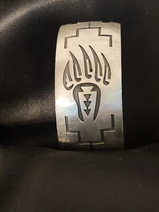 Vintage Damen Sterlingsilber Hopi-Stil Bär Pfote Motiv Armband - Bild 1 von 6