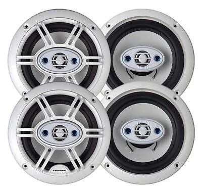 4x Blaupunkt GTM652W 400W Max Power Handling 6.5" 4-Way Marine Speakers
