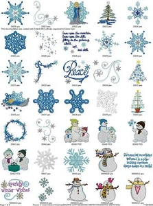 WINTER ENCHANTED SNOWFALL EMBROIDERY MACHINE DESIGNS COLLECTION PES USB DRIVE - Picture 1 of 11