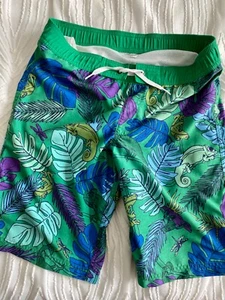 Hanna Andersson Kids Sunblock Swim Shorts in Go Green Jungle Print Size 12 - Picture 1 of 3