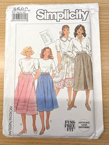 Simplicity 9593 Vintage Sz HH 6-12 Misses Skirts Fuss Free Fit Gathered Uncut - Picture 1 of 3
