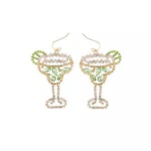 Margarita Cocktail Strass Ohrhänger (1,5 x 2,5 Zoll) - Bild 1 von 3