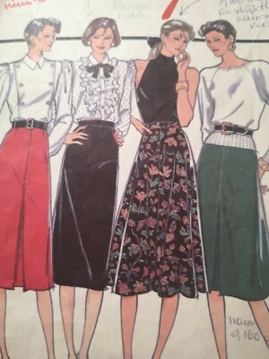 VINTAGE 1980 STYLE 4309 gore panel inverted pleat waistband skirt SEWING PATTERN - Image 1 of 4