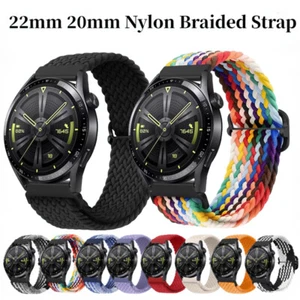 22 mm 20 mm correa trenzada de nailon para reloj Samsung 3/4 Active2 pulsera elasticidad - Imagen 1 de 40