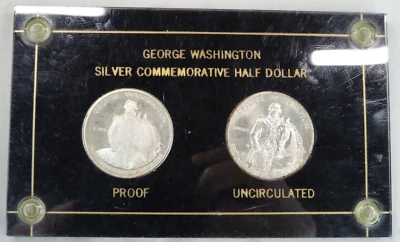 1982-S George Washington Silver Half Dollar Proof Unc US Mint 2 Coin Set Capital - Image 1 of 4