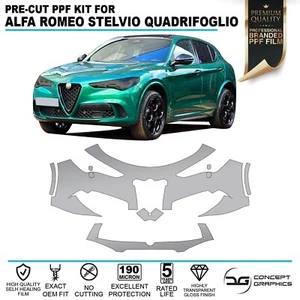 Front Bumper Pre-Cut PPF Film Kit for Alfa Romeo Stelvio Quadrifoglio 2017+ - Picture 1 of 5