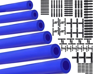 High Performance Silicone Vacuum Hose Kit with Connectors - 6PCS 5FT (Blue) - Picture 1 of 12