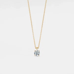 Moissanite Round Cut Pendant Necklace in 925 Sterling Silver - Picture 1 of 5