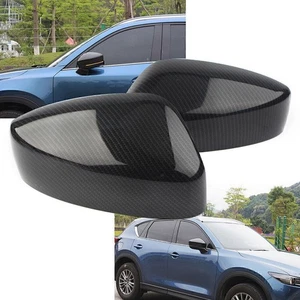 2x Tapas de espejo retrovisor lateral carcasa estilo fibra de carbono para Mazda CX-5 2017-2019 - Imagen 1 de 10