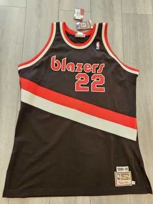 Mitchell Ness M&N Portland Trail Blazers Clyde Drexler Authentic Jersey 52 Nwt  - Image 1 of 4