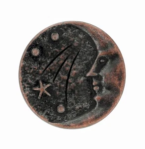 12PCS Starry Night Man Moon Metal Shank Buttons Antique Copper 20mm for Sewing - Picture 1 of 5