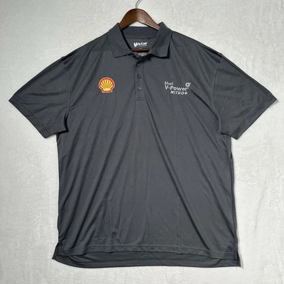 Shell V-Power Nitro Oil Gas Employee Uniform Polo Golf Shirt Mens 2XL - Image 1 of 4