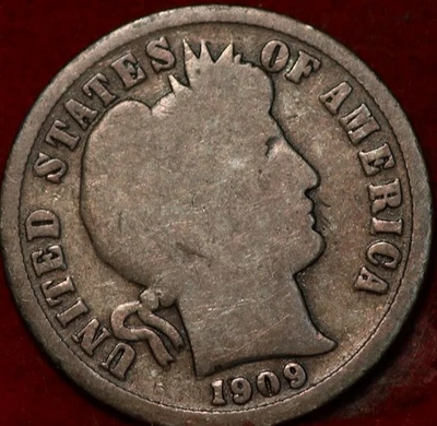 1909-S San Francisco Mint Silver Barber Dime - Image 1 of 2
