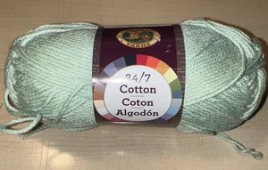 1 Skein Lion Brand Yarn 761-156 24/7 Cotton® Yarn, Mint - Picture 1 of 6
