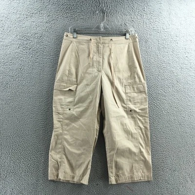 Pantalones cargo Izod para mujer 10 (actual 32X20) beige tiro alto capri corte recto nuevos Foto 1 de 4