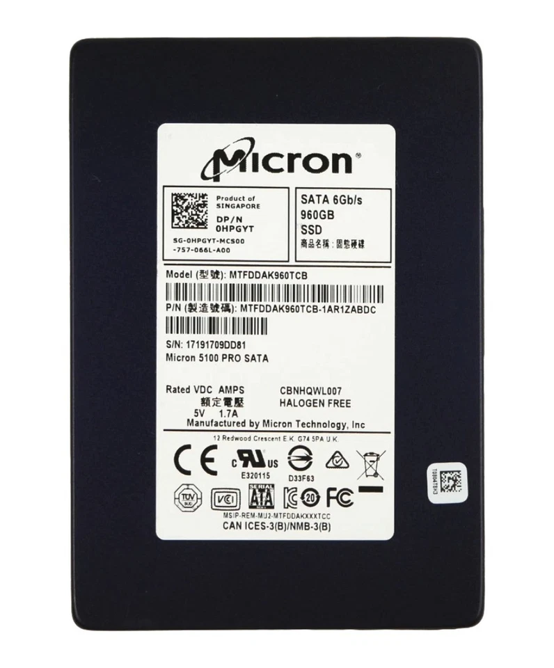 Hard drive Dell 960GB SSD SATA 6G 2.5" HPGYT - Image 1 of 1