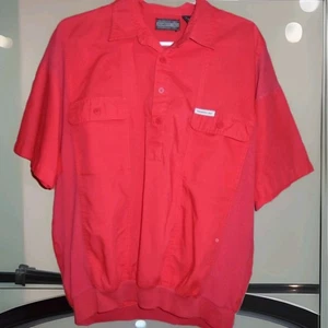 MEMBERS ONLY VINTAGE MENS QUARTER BUTTON SHORT SLEEVE SHIRT SIZE LARGE - Picture 1 of 5