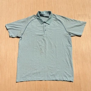 Lululemon Shirt Metal Vent Tech Polo gestreift sportlich adrett Golf Herren Large - Bild 1 von 7